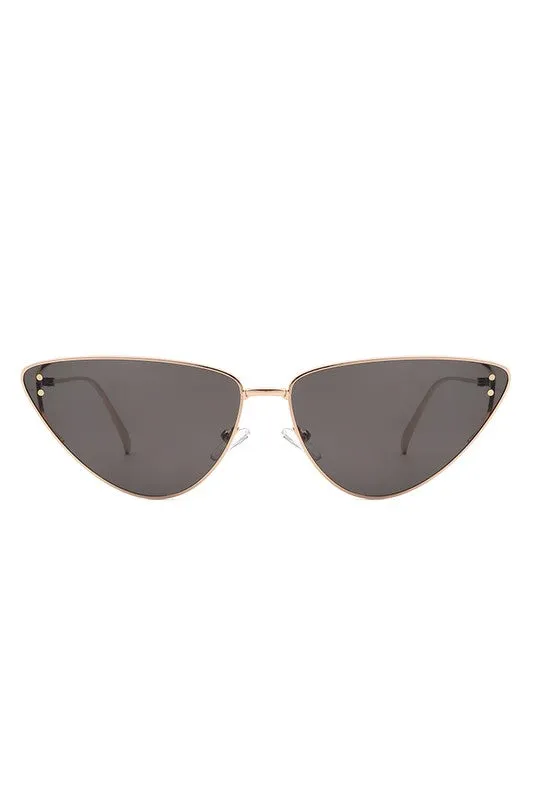 Retro Tinted Flat Lens Fashion Cat Eye Sunglasses