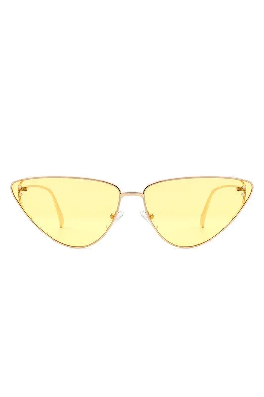 Retro Tinted Flat Lens Fashion Cat Eye Sunglasses