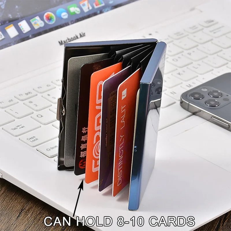 Rfid Credit Card Holder Men Minimalist Wallet Aluminium Bank Cardholder Case with Money Clip Designer Porte Carte