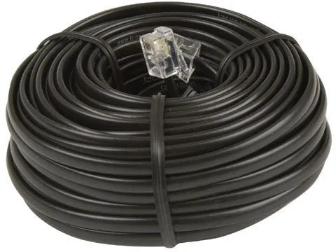 RJ12 Black Telephone Lead- 15m