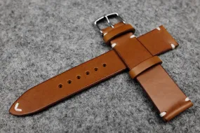 RM: Italian Chestnut Side Stitch Leather Watch Strap (22/20)