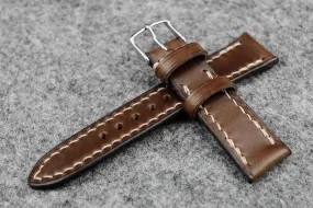 RM: Italian Espresso Full Stitch Leather Watch Strap (19/16)