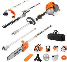 Ron PROYAMA Powerful 42.7cc 5 in 1 Multi Functional Trimming Tools,Gas Hedge Trimmer,String Trimmer, Brush Cutter,Pole Saw with Extension Pole