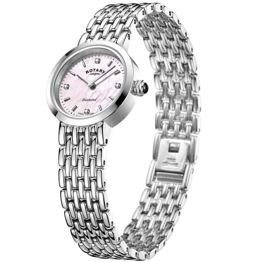 Rotary Balmoral Diamond Dot Ladies Silver Watch LB00899/07/D