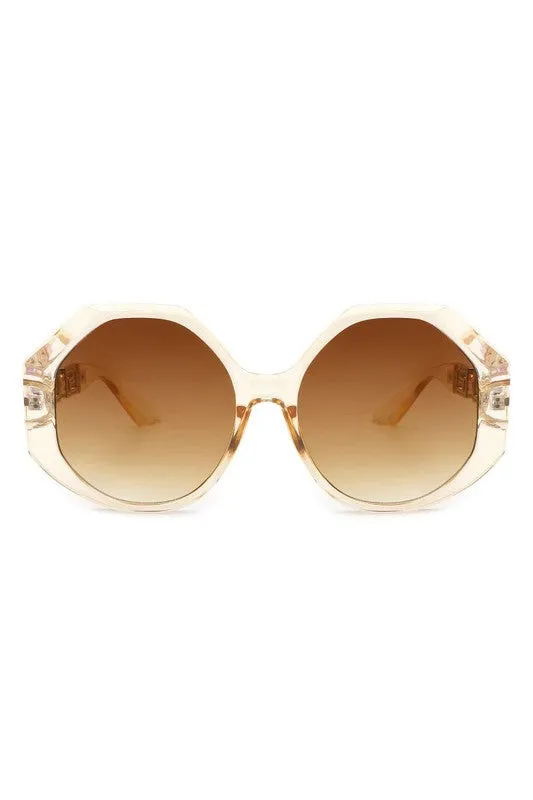 Round Circle Geometric Fashion Oversize Sunglasses