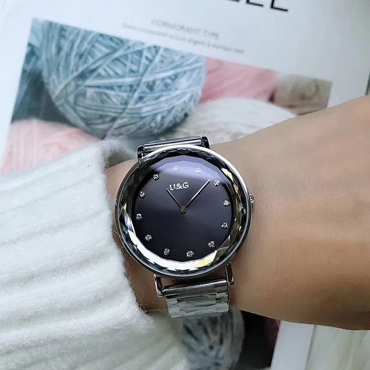 Round Dial With Scale Women's Watch