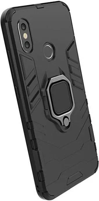 Samsung Galaxy A02s Defender Armour Rugged Case with Ring Holder - Black