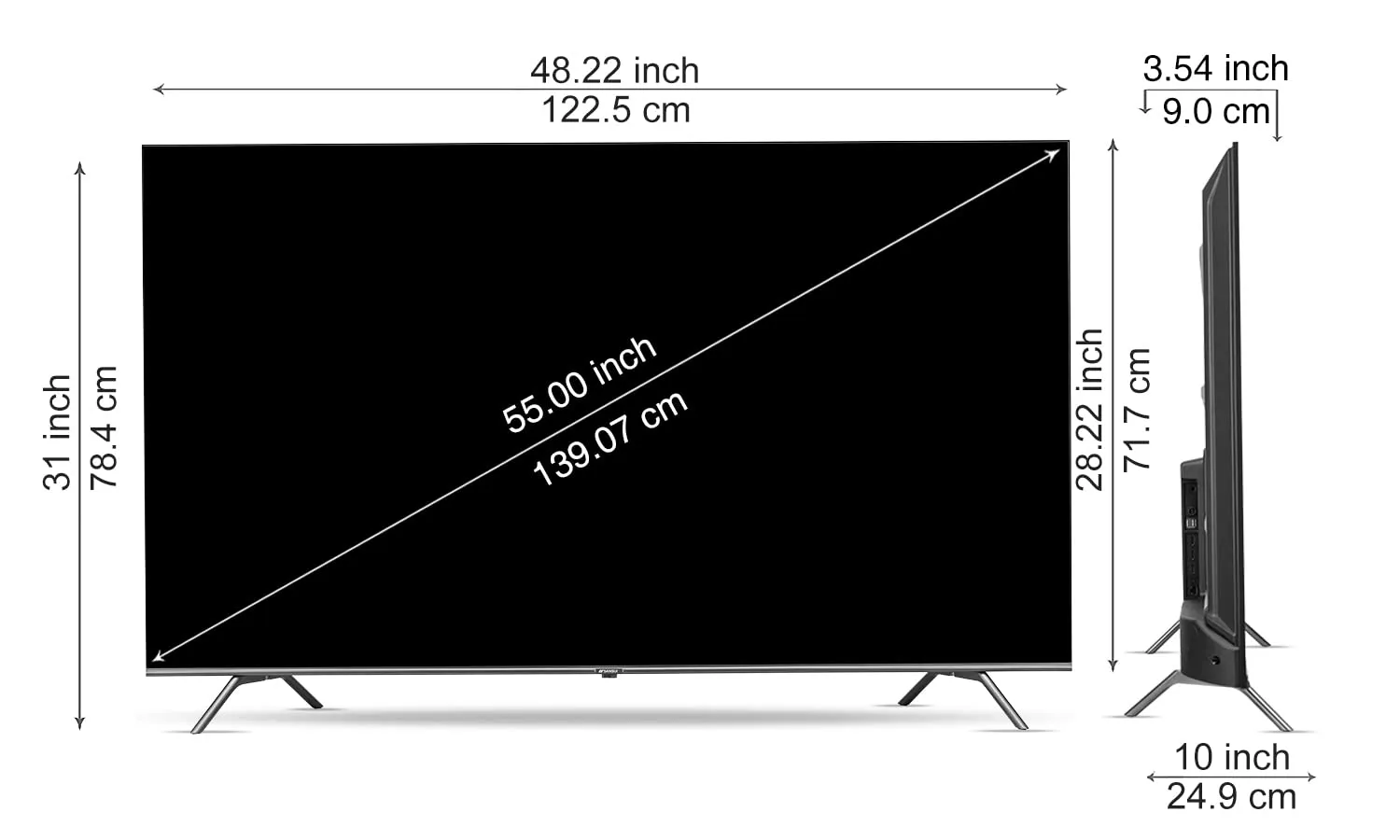 Sansui 140 cm (55 inches) 4K Ultra HD Smart QLED Google TV JSW55GSQLED (Black)