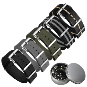 Set of 5 WatchGecko Signature British Military Nylon Watch Straps