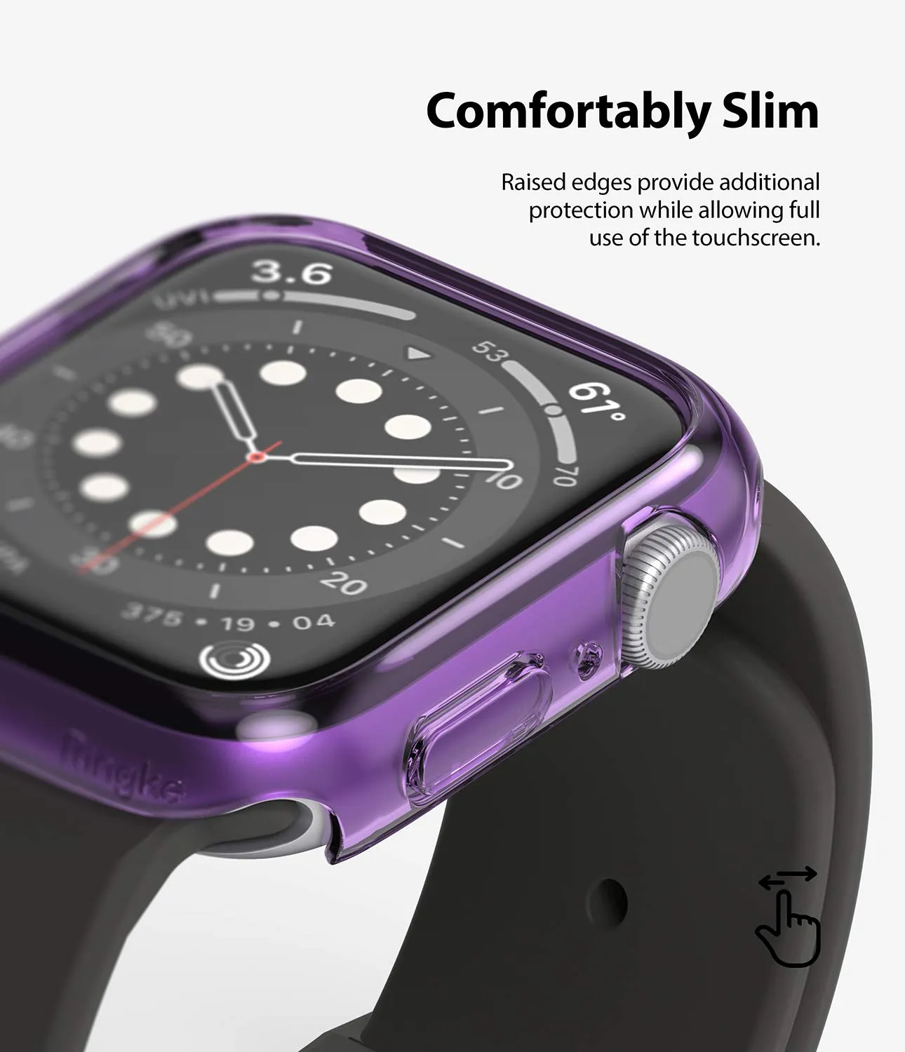 Slim Case Compatible with Apple Watch Series 6 / 5 / 4 / SE 40mm - Clear & Purple (2 Pack)