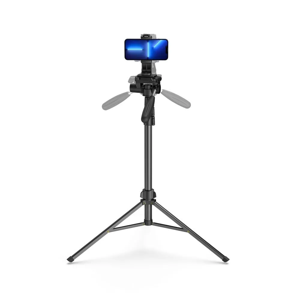 SmallRig PT-20 Multifunctional Encore Live-Streaming Aluminum Tripod Stand with Phone Clip Holder, Panoramic Pan Head, 1/4''-20 Threaded Hole, Top Cold Shoe Mount, 181cm Max Height and 2kg Payload Capacity for Smartphone and Camera | 3994