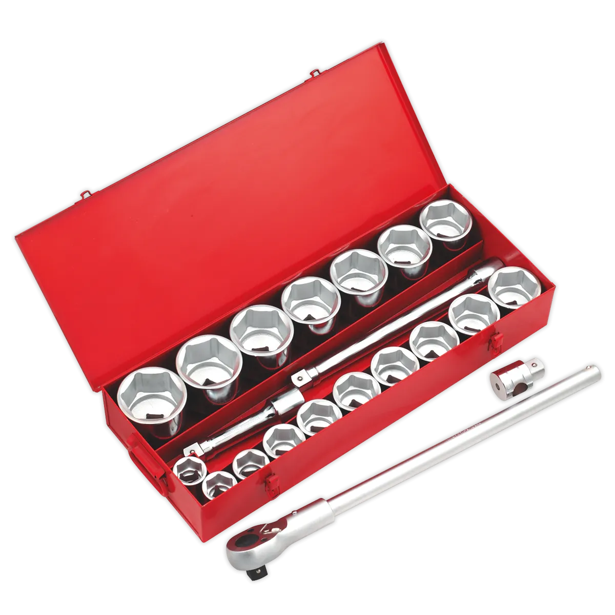 Socket Set 22pc 1"Sq Drive 6pt WallDrive¨ Metric