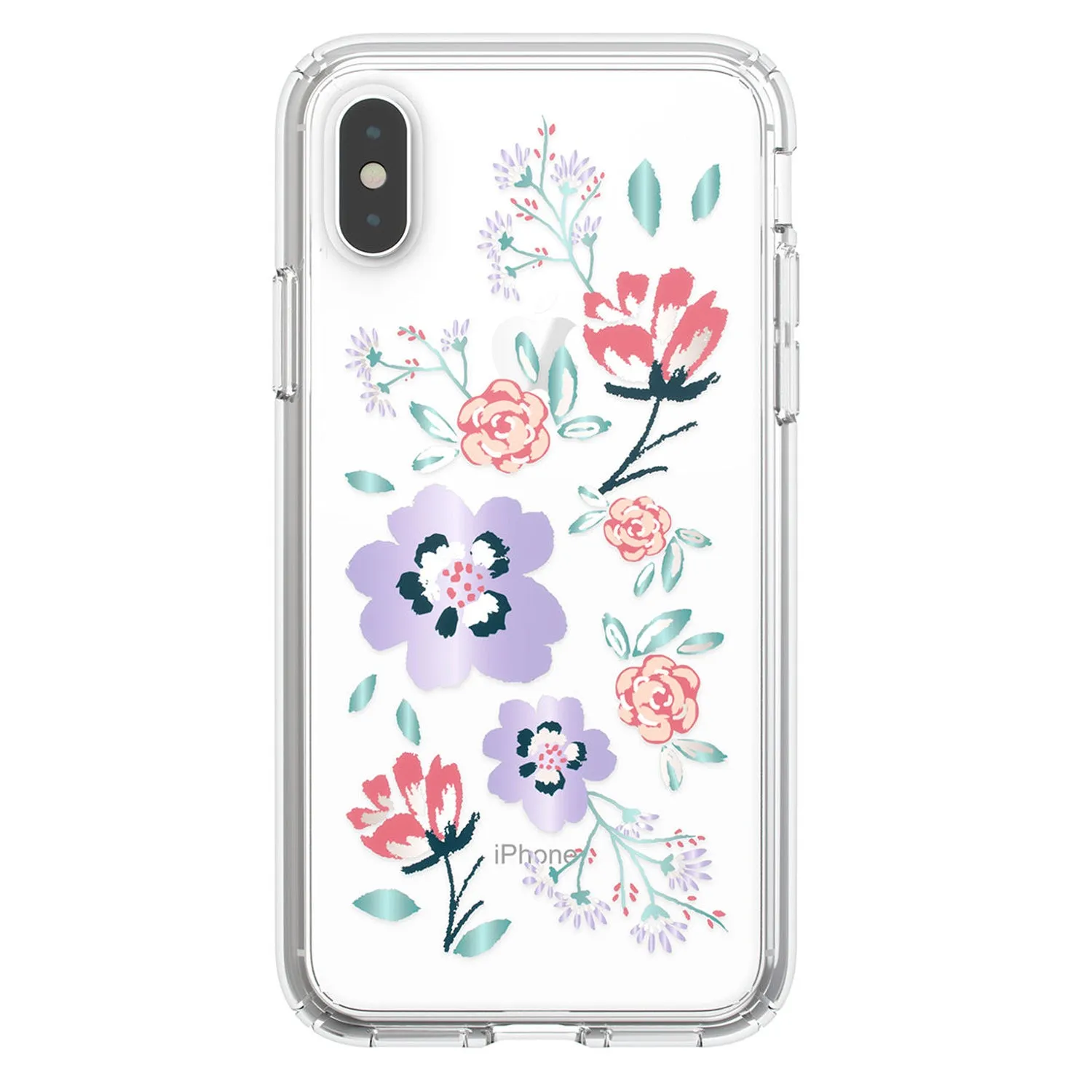 Speck Presidio Clear   Print Canopy Floral Lavender iPhone XS / X Case - 117131-7554