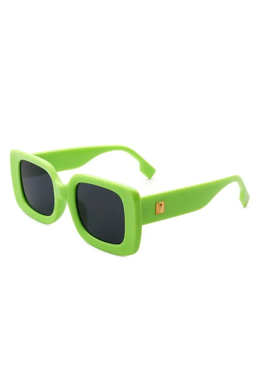 Square Retro Flat Top Fashion Sunglasses