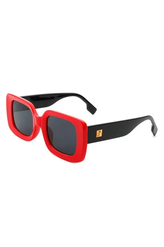 Square Retro Flat Top Fashion Sunglasses