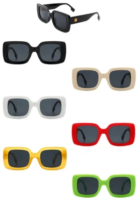 Square Retro Flat Top Fashion Sunglasses