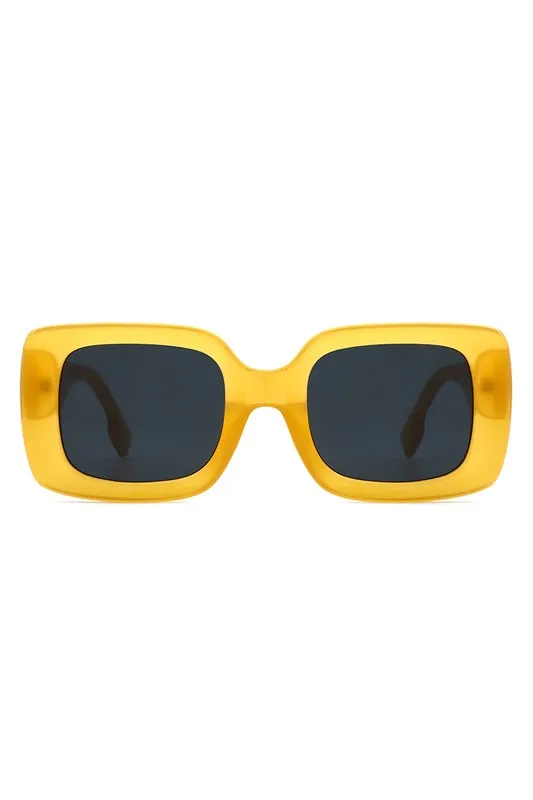 Square Retro Flat Top Fashion Sunglasses