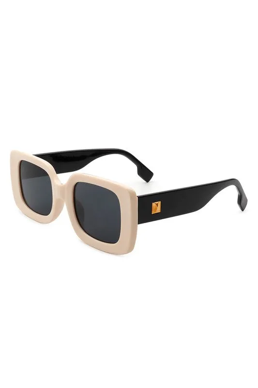 Square Retro Flat Top Fashion Sunglasses