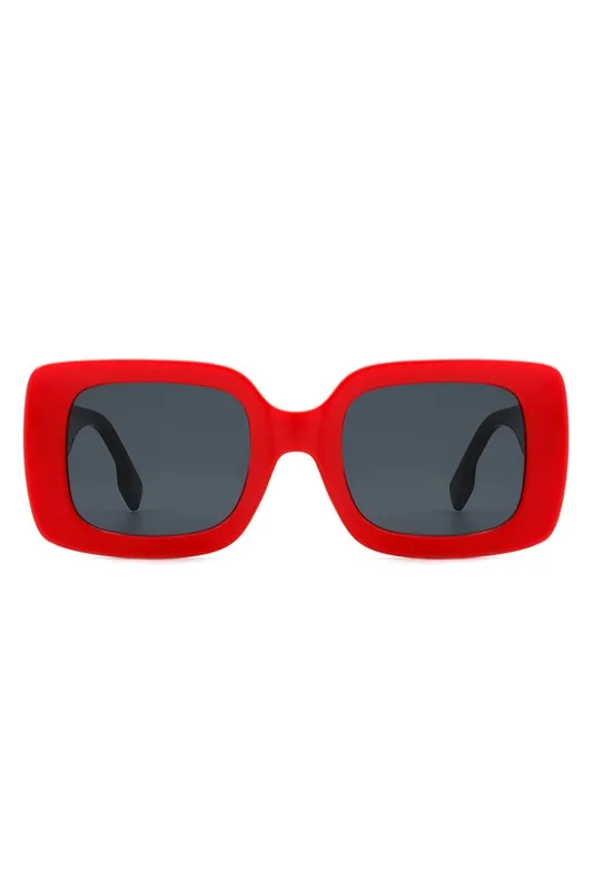 Square Retro Flat Top Fashion Sunglasses