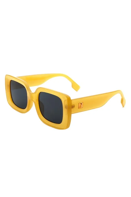 Square Retro Flat Top Fashion Sunglasses