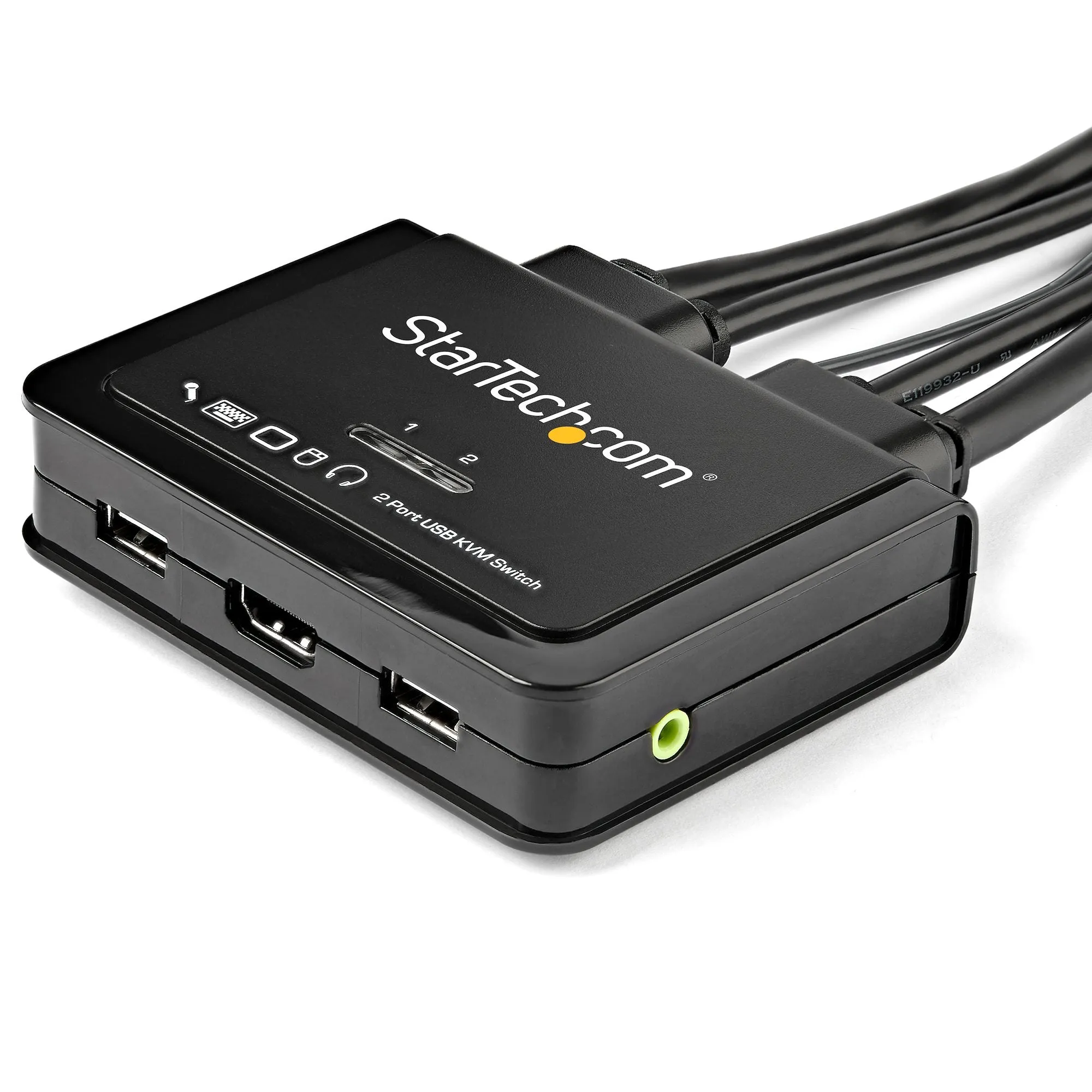 Startech.Com 2 Port Hdmi Kvm Switch - 4K 60Hz - Compact Uhd Hdmi Usb Kvm Switch With 4Ft Cables & Audio - Bus Powered &