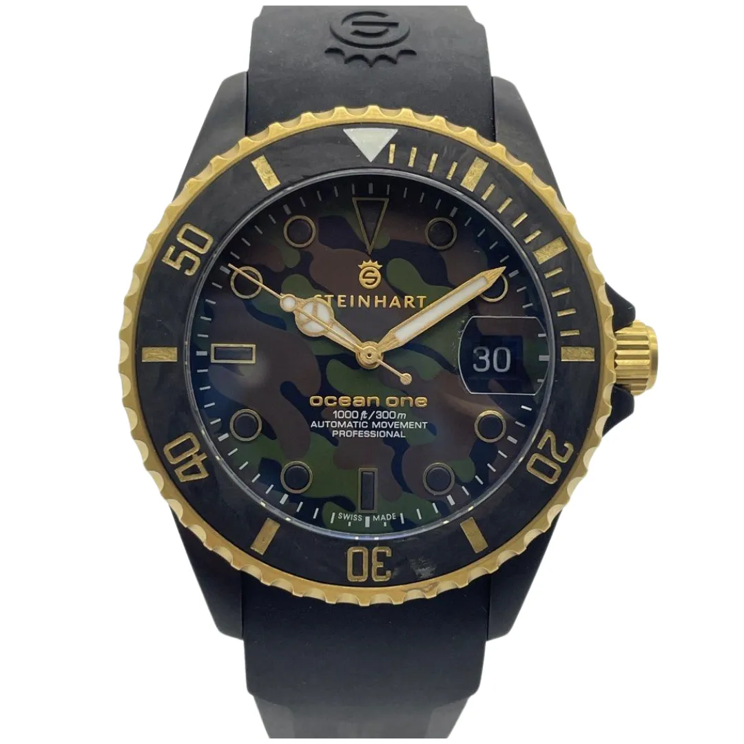 Steinhart Ocean 39 Black Military Camouflage 39mm Automatic Divers Watch