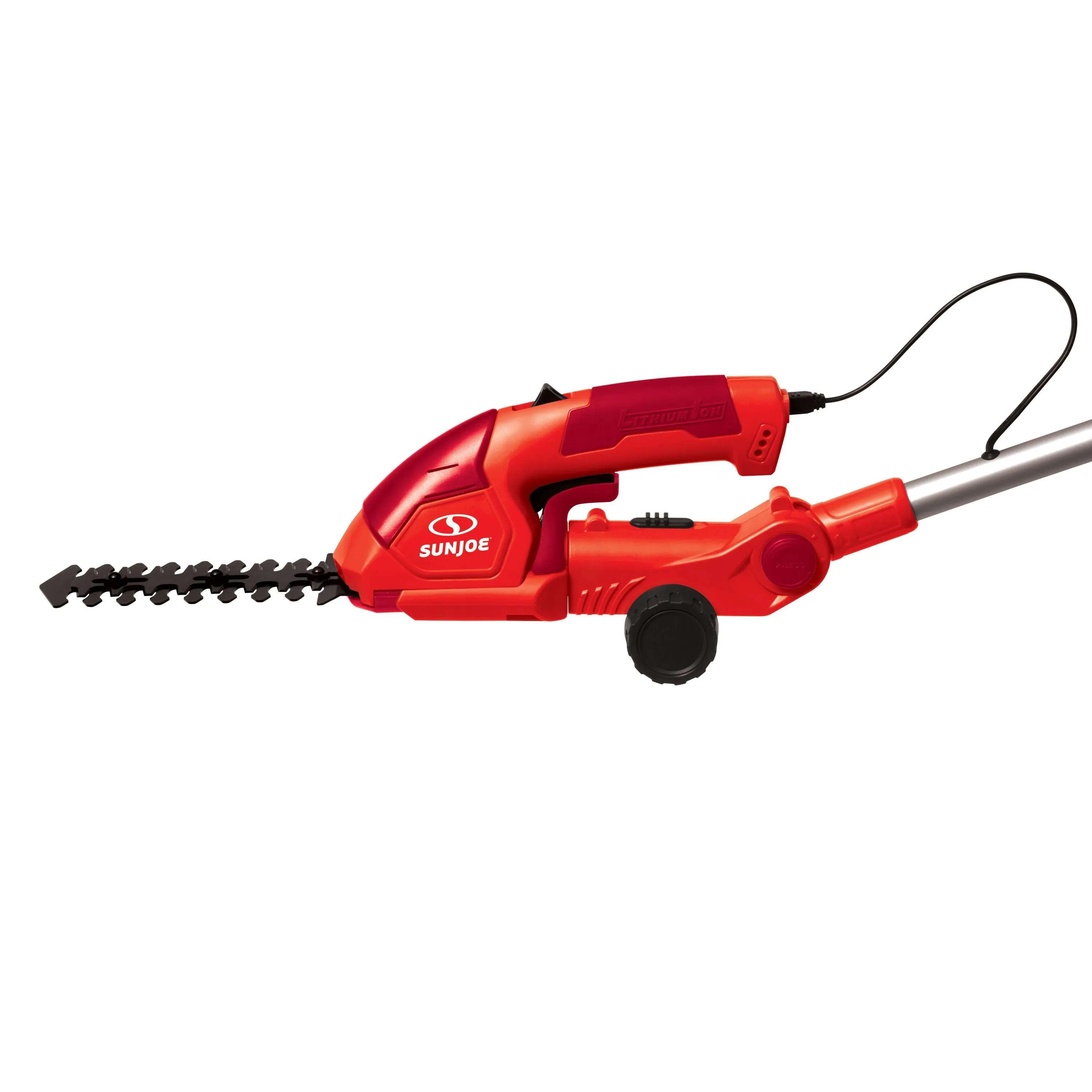 Sun Joe HJ605CC-RED 2-in-1 Cordless Telescoping Grass Trimmer | 7.2 Volt (Red)