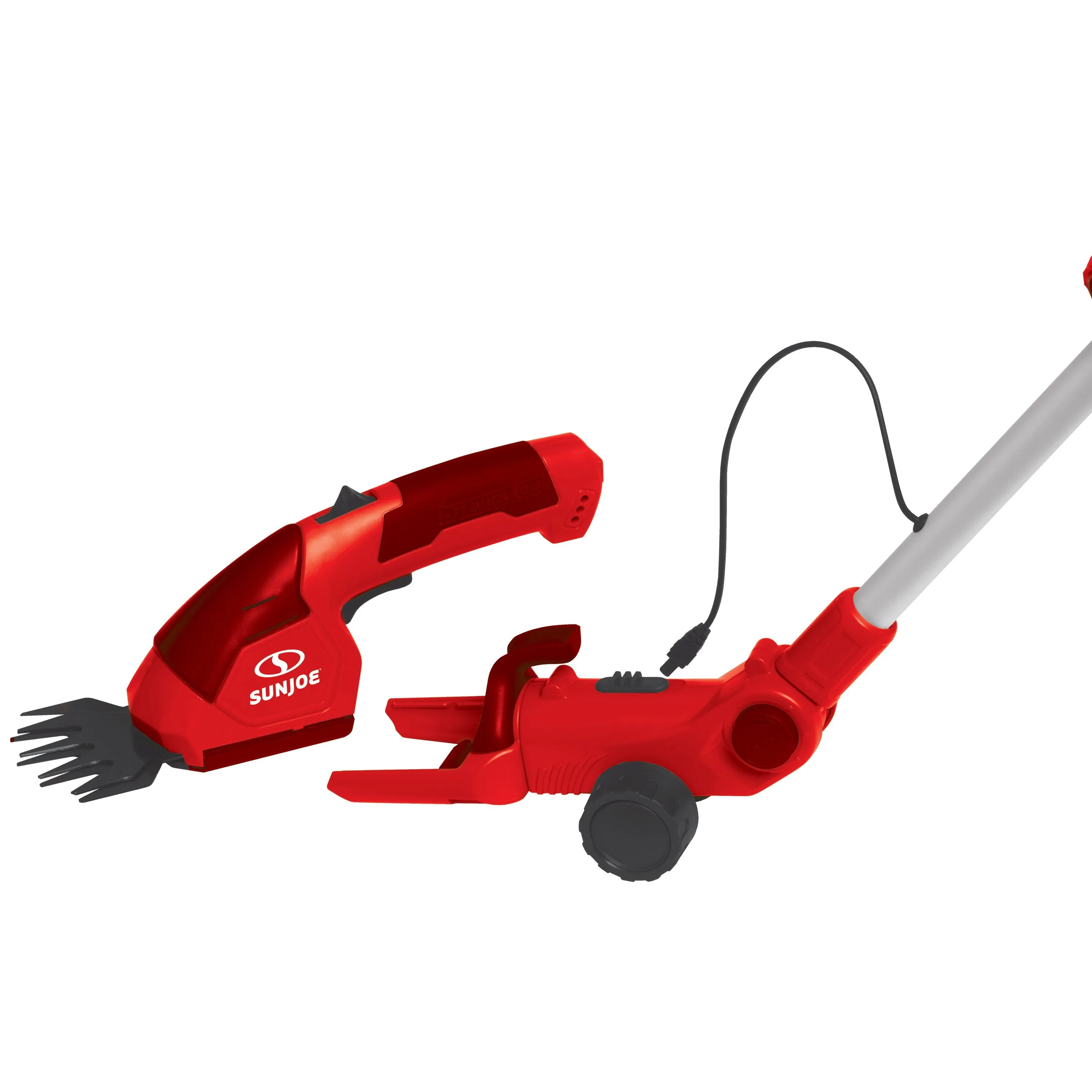 Sun Joe HJ605CC-RED 2-in-1 Cordless Telescoping Grass Trimmer | 7.2 Volt (Red)