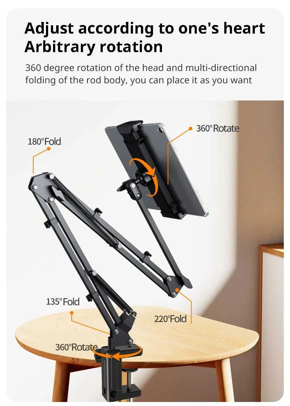 Tablet Stand 360° Rotating Bed Desktop iPad Xiaomi Lenovo Samsung Tab