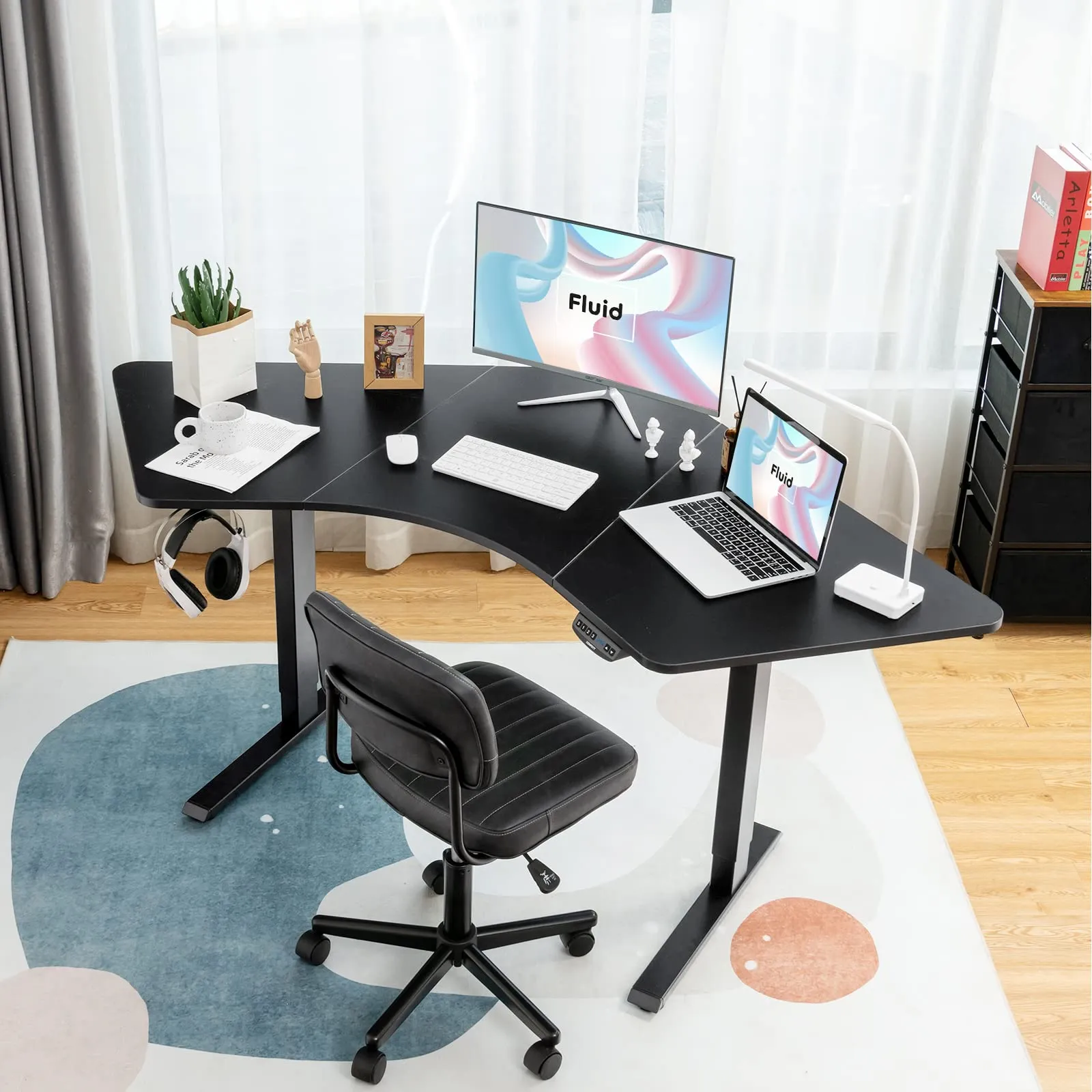 Tangkula Dual Motor Standing Desk Frame, Electric Sit Stand Up Desk Base