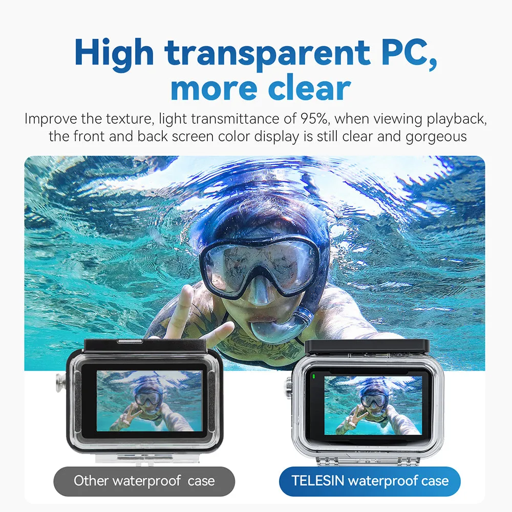 TELESIN Waterproof Case for DJI OSMO ACTION 3/4/5