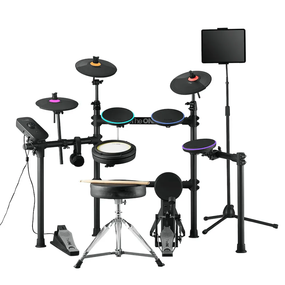 The ONE Polaris Drums, TOD1 Electronic Drum Set, Built-in LED Lights Connected with Drum Learning App