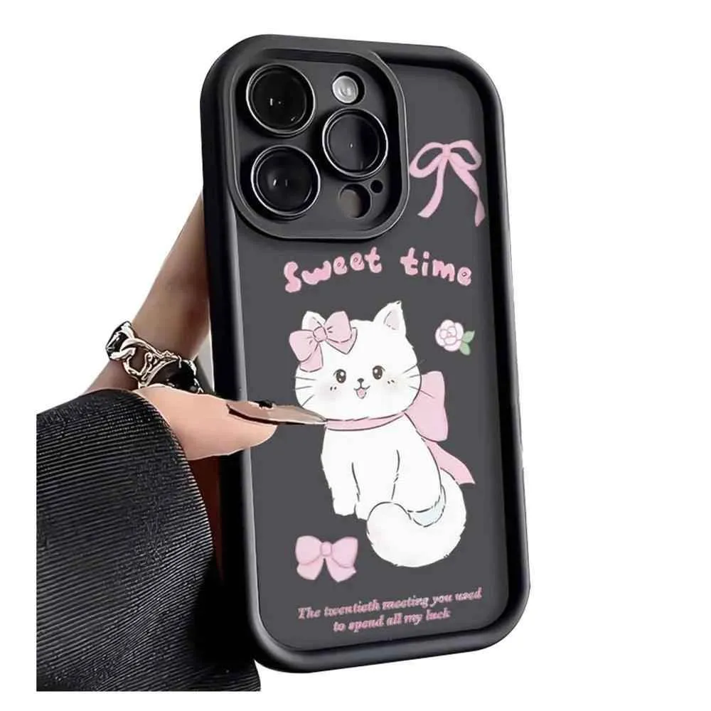 TSP127 Cute Phone Cases For iPhone 14, 13, 12, 11, 15 Pro Max, XS, XR, X, 8, 7 Plus, SE2, 14Pro, and 15Pro - Sweet Cat Pattern