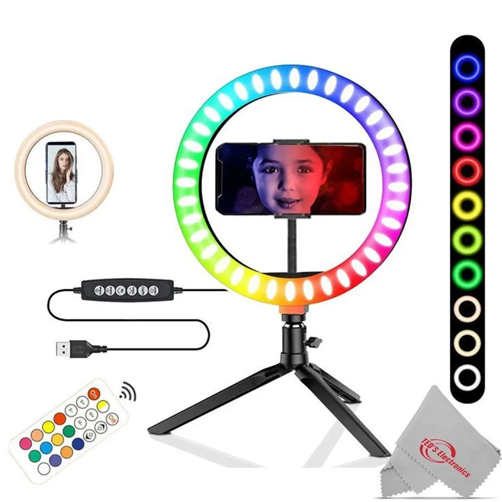 Two Zoom iQ6 Stereo X/Y Microphone for iOS Devices with Lightning Connector for iPhone iPad    Two  Vivitar Vlog Essentials 10 Inch Full Color RGB LED Ring Light 360° Rotation   Music Maker Mix and Master Suite