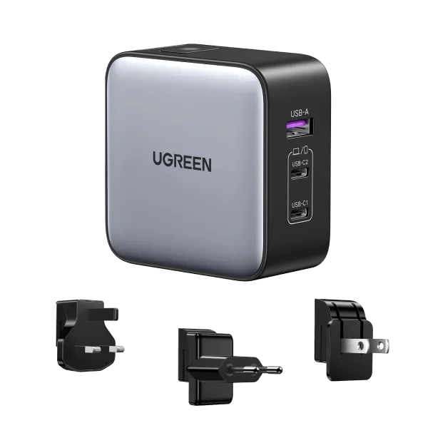 UGREEN 65W USB C Charger US/UK/EU Plug for Travel