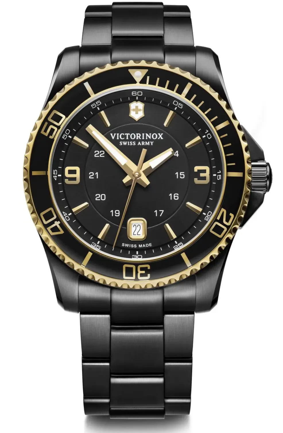 Victorinox Mens Watch Maverick Black Two-Tone Rose Gold 241884