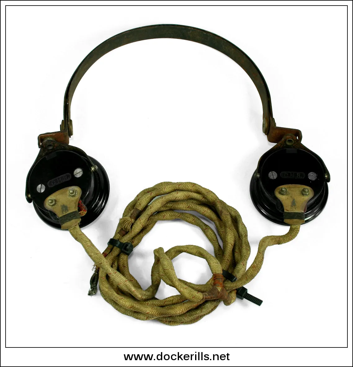 Vintage Set Of Bakelite Headphones. C.H.R.