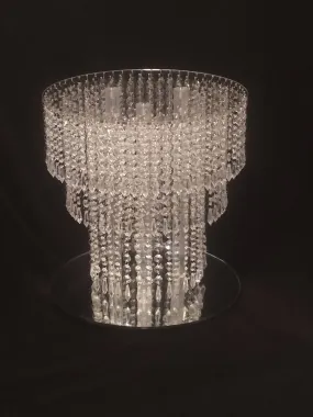 Wedding cake stand, Tiered style, real  crystal chandelier cake stand  LED