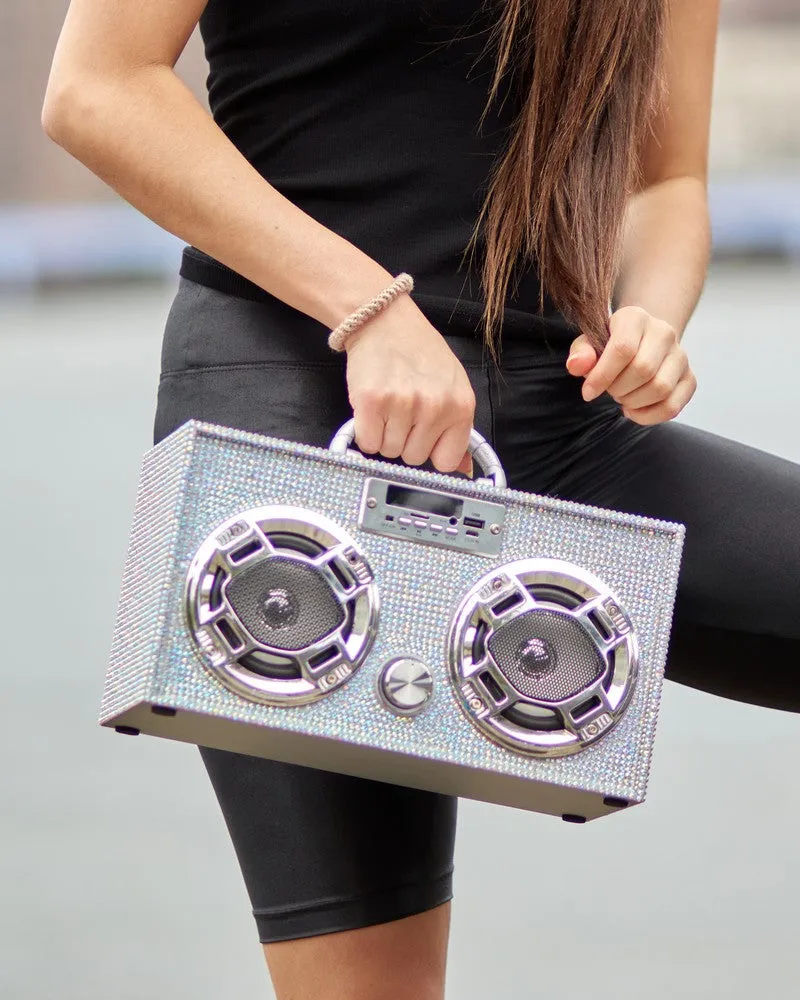 Wireless Bluetooth Iridescent Bling Retro Boombox