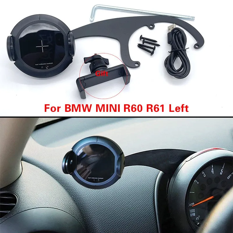 Wireless Charging Phone Holder for BMW MINI Countryman R60 Cooper S R61 Magsafe Cell Phone Support HUD Stand Auto Accessories