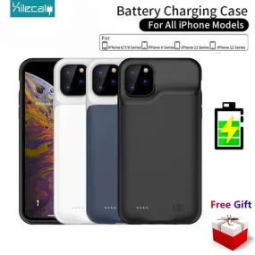 Xilecaly High-Capacity Power Bank Case for iPhone 15 Pro Max, 14, 13, 12 Mini, and More