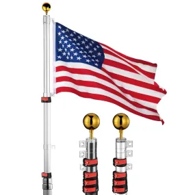 Yescom American Aluminum Telescopic Flag Pole Set 25'