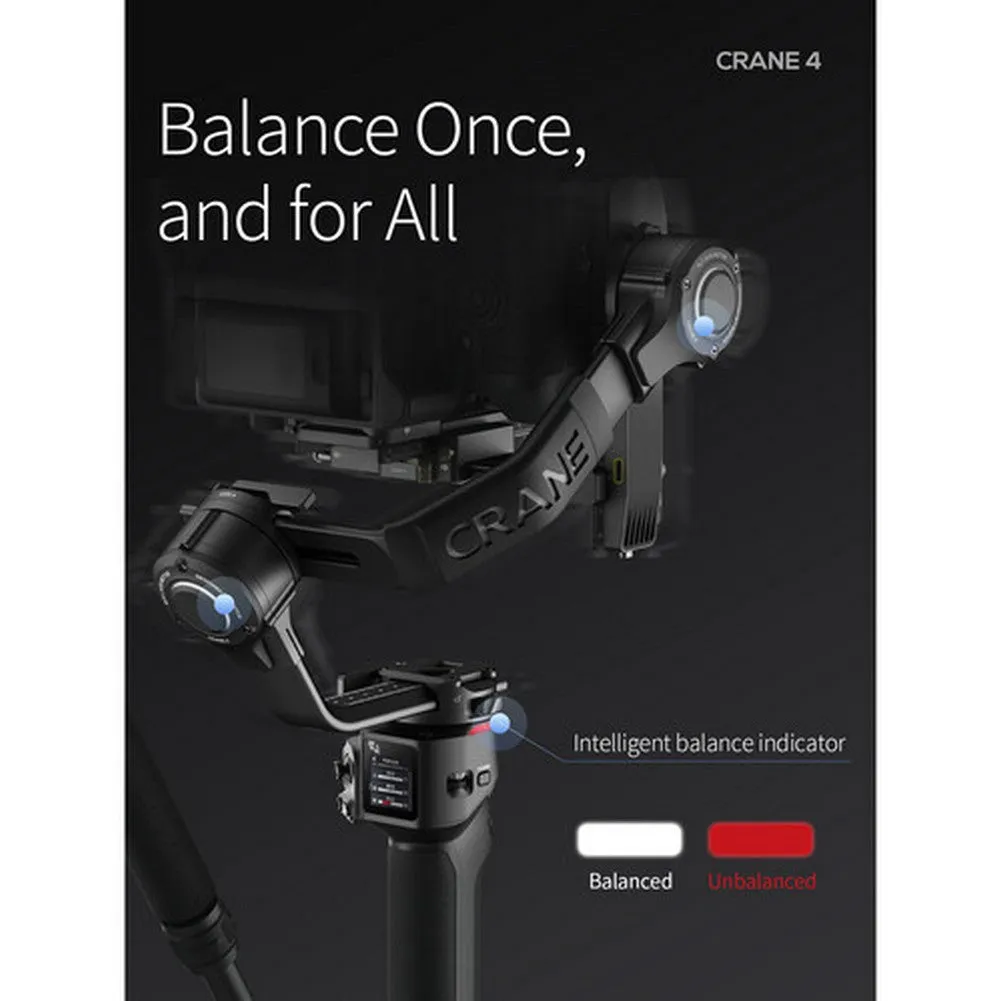 Zhiyun CRANE 4 3-Axis Handheld Gimbal Stabiliser Combo Kit (DEMO STOCK)