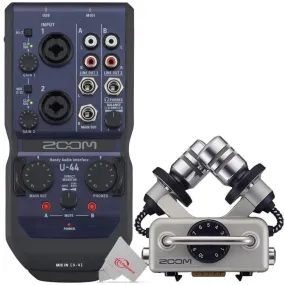 Zoom U-44 Portable 4x4 USB Handy Audio / MIDI Interface    Zoom XYH-5 - X/Y Microphone Capsule for Zoom H5 and H6 Field Recorders